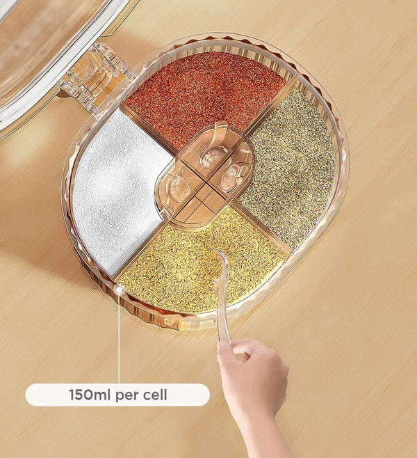 Joybos® 4 Compartments Clear Seasoning Box With Lid and Spoons F43 3 Joybos® 4 Compartments Clear Seasoning Box With Lid and Spoons F43 - Image 3