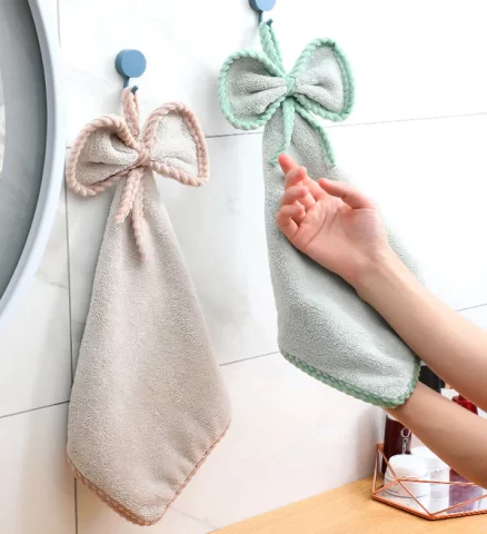 Joybos® Bow Hand Towels with Hanging Loop 3