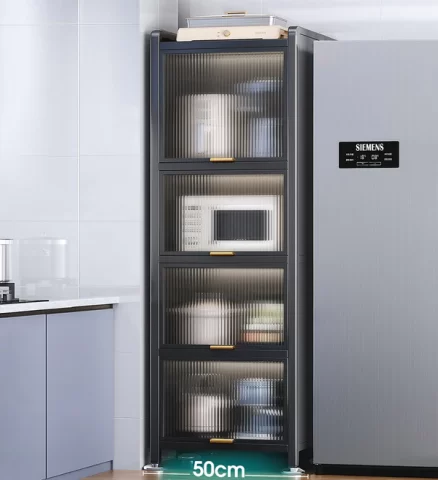 Joybos® 5 Tiers Narrow Multifunction Dustproof Metal Kitchen Storage Cabinet F85 3