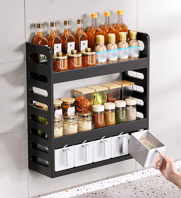 Joybos® 3 Tier Carbon Steel Spice Rack T8 3 Joybos® 3 Tier Carbon Steel Spice Rack T8 - Image 3