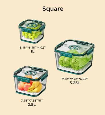Joybos® Refrigerator Organizer Bins Superior Food Storage Container with Freshness Timer Lid 6