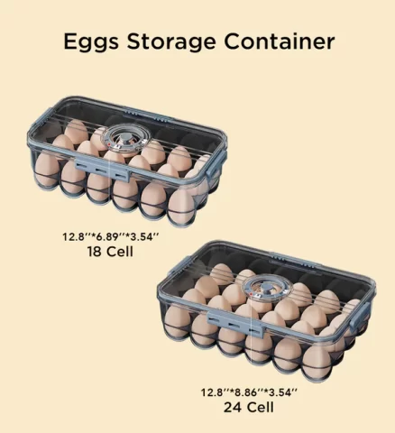 Joybos® Refrigerator Organizer Bins Superior Food Storage Container with Freshness Timer Lid 7