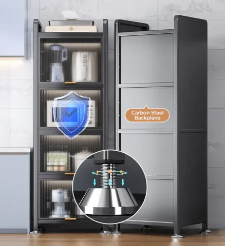 Joybos® 5 Tiers Narrow Multifunction Dustproof Metal Kitchen Storage Cabinet F85 4