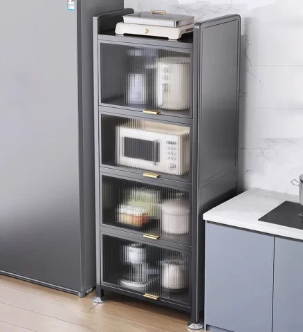 Joybos® 5 Tiers Narrow Multifunction Dustproof Metal Kitchen Storage Cabinet F85 5