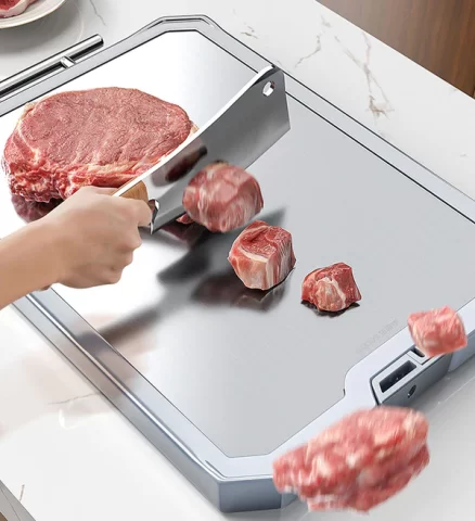 Joybos®Double-Sided Stainless Steel Meat Cutting Board F24 4