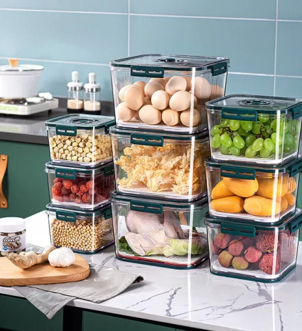 Joybos® Refrigerator Organizer Bins Superior Food Storage Container with Freshness Timer Lid 8