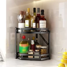 Joybos® Folding 2 Tier No Drilling Corner Kitchen Shelf T7
