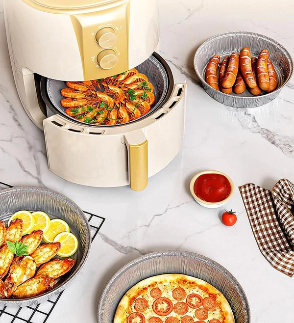 Joybos® Round Aluminum Air Fryer Trays F53 6 Joybos® Round Aluminum Air Fryer Trays F53 - Image 6