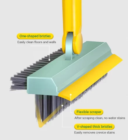 Joybos® 3 in 1 Cleaning Floor Scrape Brush With Squeegee 180°Rotating Head F58 7