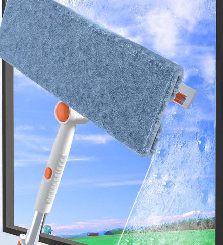 Joybos® Microfiber Telescopic Rod Glass Window Cleaning Wiper With Fork T7 6