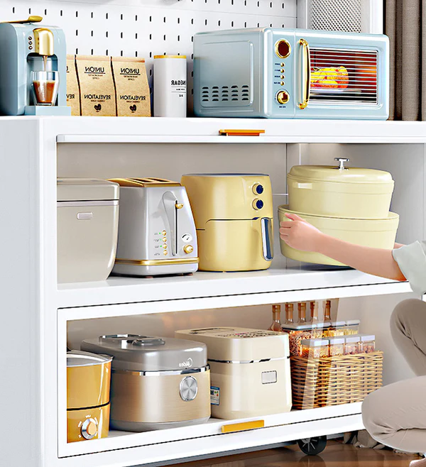 Joybos® Metal Kitchen Pantry Storage Cabinet with DIY Pegboard Wall 5 Joybos® Metal Kitchen Pantry Storage Cabinet with DIY Pegboard Wall - Image 5