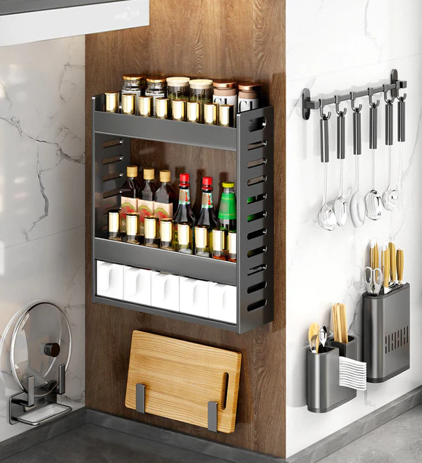 Joybos® 3 Tier Carbon Steel Spice Rack T8 5 Joybos® 3 Tier Carbon Steel Spice Rack T8 - Image 5