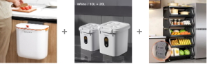 Joybos® Multi-Usage Hanging Trash Bin T20 - 1.85 Gal (White/Orange) 21