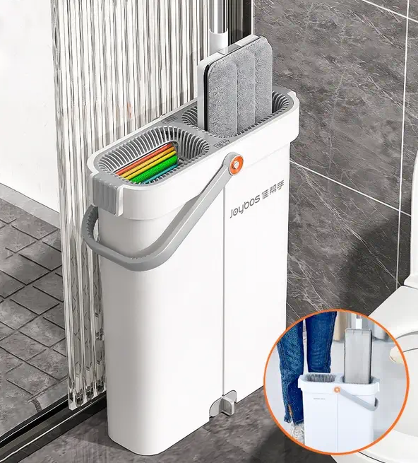 Joybos®Flat Floor Mop and Bucket Set with Aluminum Handle 1 Joybos®Flat Floor Mop and Bucket Set with Aluminum Handle