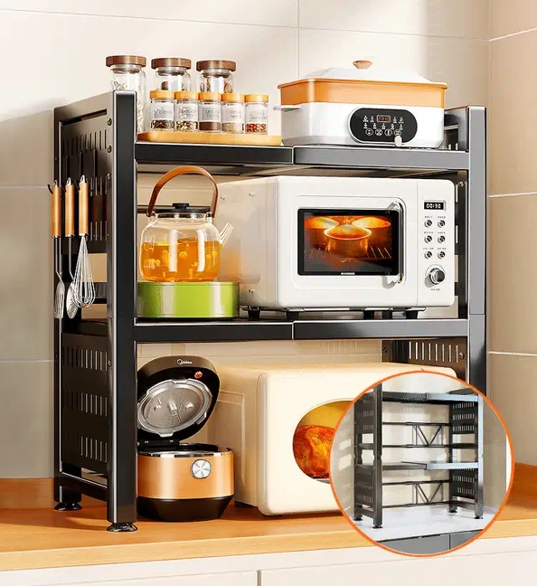 Joybos®3-Tier Expandable Microwave Shelf for Kitchen Counter 9 Joybos®3-Tier Expandable Microwave Shelf for Kitchen Counter - Image 9