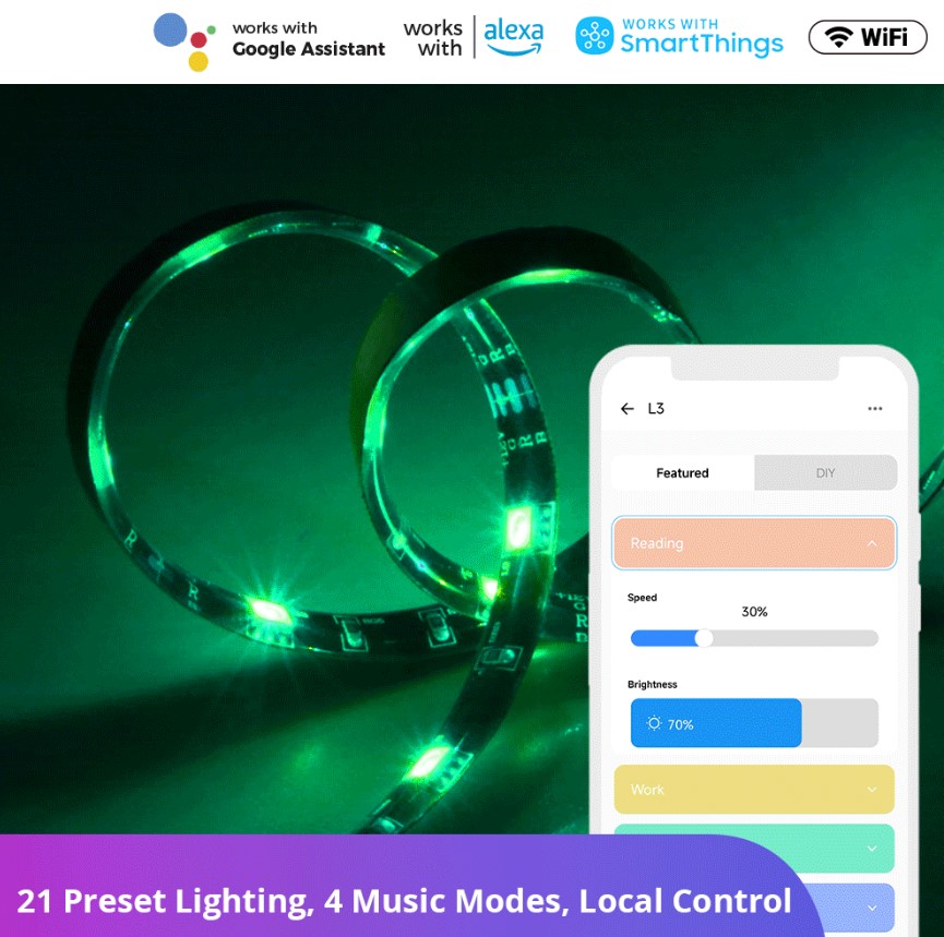 SONOFF L3 RGB Smart LED Strip Lights-5M/16.4Ft 10 SONOFF L3 RGB Smart LED Strip Lights-5M/16.4Ft - Image 10