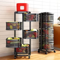 Joybos® Rotating Multi-Layer Kitchen Metal Shelf with Wheels