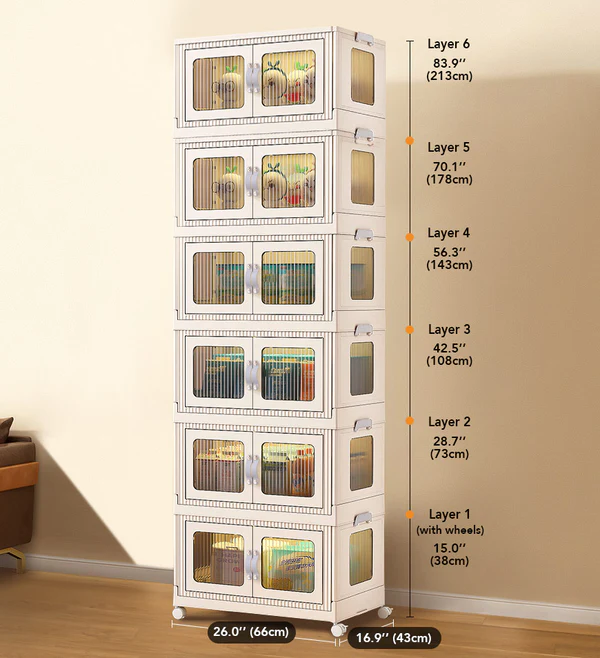 Joybos® Foldable Plastic Storage Box with Wheels and Lid 100L F100 10 Joybos® Foldable Plastic Storage Box with Wheels and Lid 100L F100 - Image 10