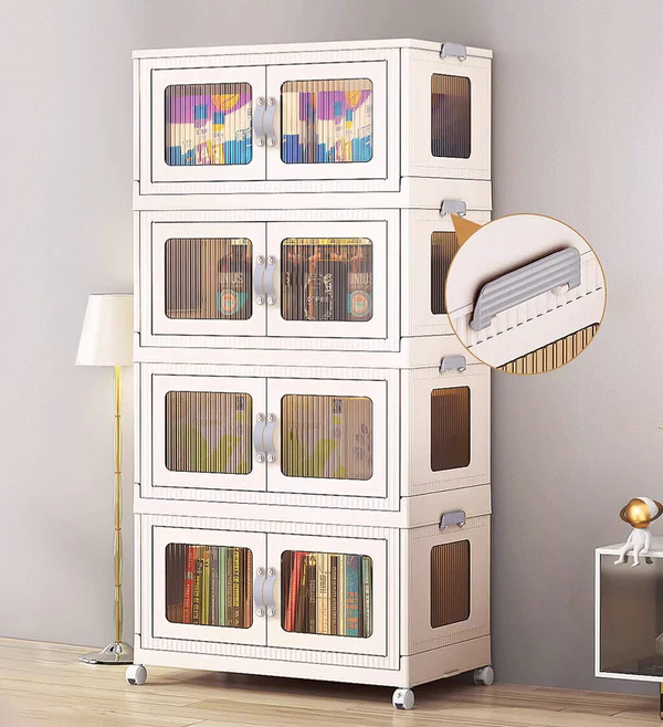 Joybos® Foldable Plastic Storage Box with Wheels and Lid 100L F100 11 Joybos® Foldable Plastic Storage Box with Wheels and Lid 100L F100 - Image 11