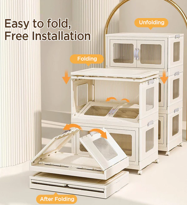 Joybos® Foldable Plastic Storage Box with Wheels and Lid 100L F100 12 Joybos® Foldable Plastic Storage Box with Wheels and Lid 100L F100 - Image 12