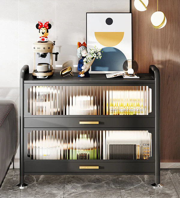 Joybos® 3 Layer Metal Sideboard Buffet Cabinet With 2 Drawers And Doors F94 2