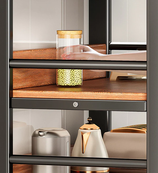 Joybos® 5 Tier Multifunction Metal Wood Storage Rack Shelves With Guardrail F120 3 Joybos® 5 Tier Multifunction Metal Wood Storage Rack Shelves With Guardrail F120 - Image 3