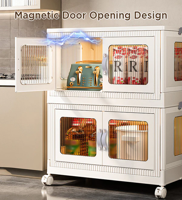 Joybos® Foldable Plastic Storage Box with Wheels and Lid 100L F100 4 Joybos® Foldable Plastic Storage Box with Wheels and Lid 100L F100 - Image 4