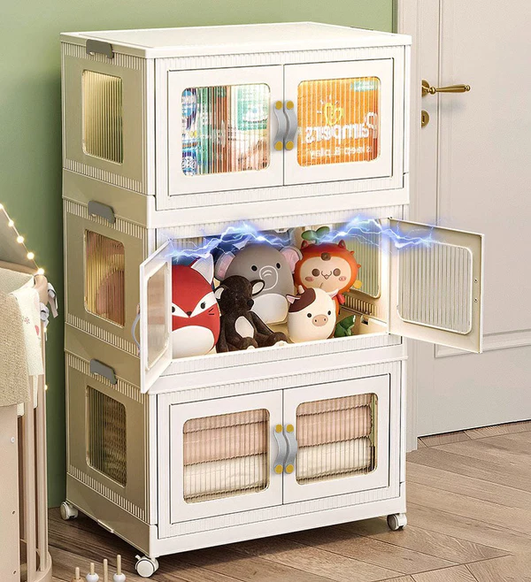 Joybos® Foldable Plastic Storage Box with Wheels and Lid 100L F100 3 Joybos® Foldable Plastic Storage Box with Wheels and Lid 100L F100 - Image 3