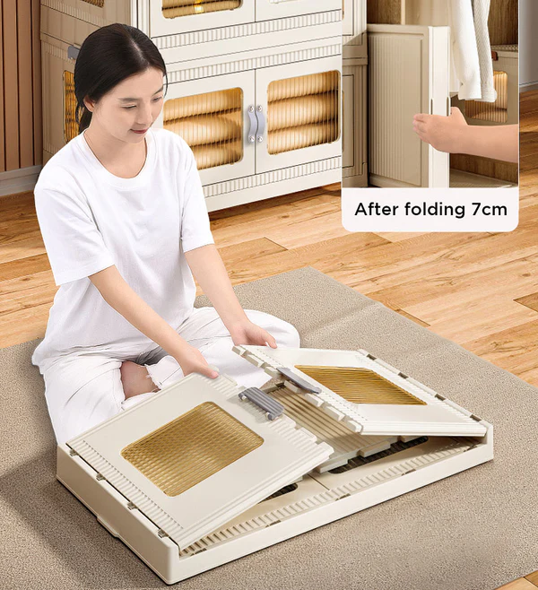 Joybos® Foldable Plastic Storage Box with Wheels and Lid 100L F100 6 Joybos® Foldable Plastic Storage Box with Wheels and Lid 100L F100 - Image 6