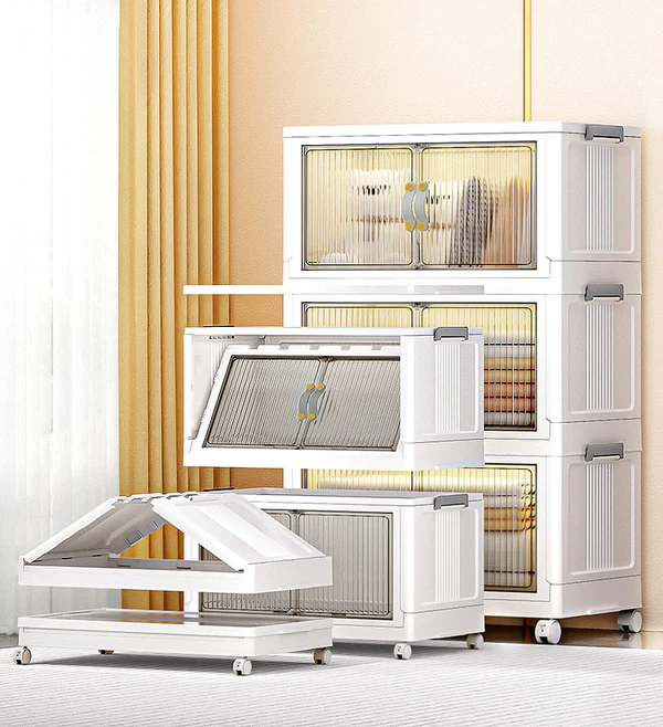 Joybos® Stackable Storage Bins with Lids and Doors 5 Joybos® Stackable Storage Bins with Lids and Doors - Image 5