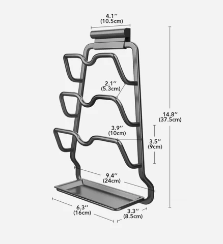 Joybos® 3 Tier Wall Mounted Aluminum Kitchen Pot Lid Rack F119 6