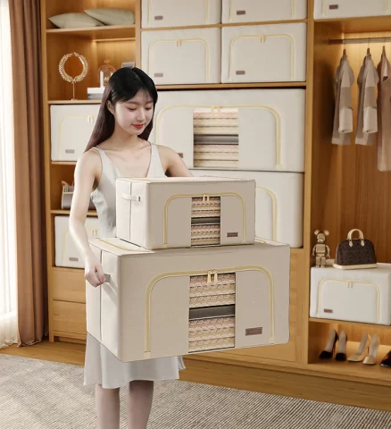 Joybos® Cotton Foldable Clothes Storage Box 4
