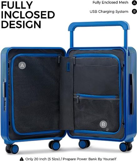 TUPLUS BALANCE Hardside Luggage with Double Spinner Wheels, USB Charging Port, Carry-On 20-Inch, Quiet, TSA Lock Suitcase 16