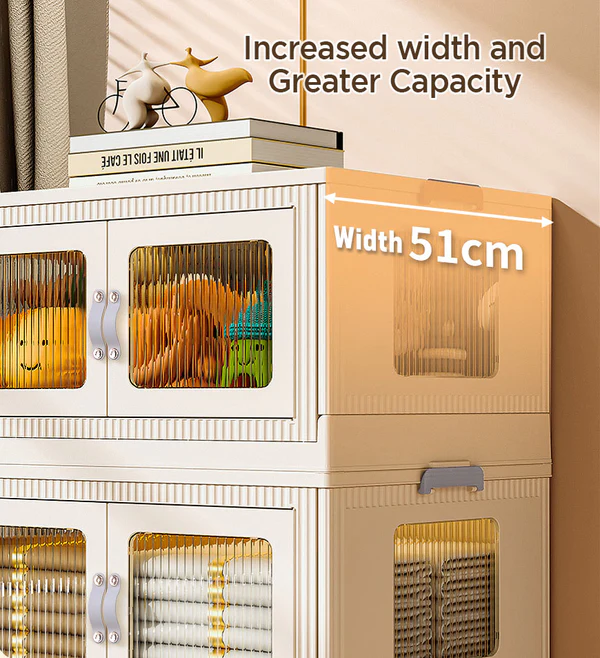 Joybos® Foldable Plastic Storage Box with Wheels and Lid 100L F100 7 Joybos® Foldable Plastic Storage Box with Wheels and Lid 100L F100 - Image 7