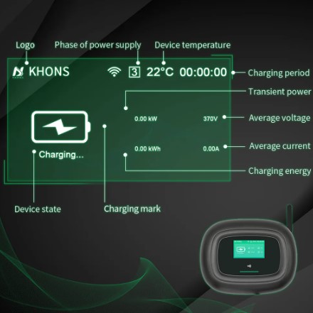 22kw Type2 Three-Phase Electric Vehicle Charging Station 32A EVSE Wall Mounted Charging Wallbox 5m Cable 7 22kw Type2 Three-Phase Electric Vehicle Charging Station 32A EVSE Wall Mounted Charging Wallbox 5m Cable - Image 7