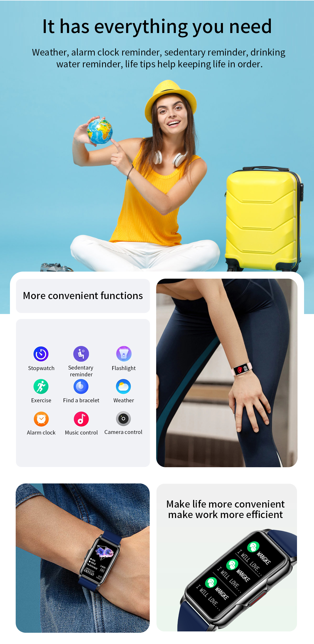 H80 Female Smart Watch | Sport Smart Bracelet | 1.47 Inch Curved Full Touch Screen | Exercise Heart Monitoring | Blood Oxygen Monitoring 2 H80 Female Smart Watch | Sport Smart Bracelet | 1.47 Inch Curved Full Touch Screen | Exercise Heart Monitoring | Blood Oxygen Monitoring - Image 2