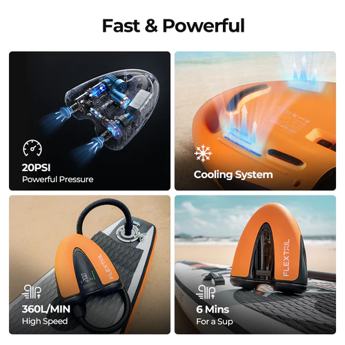 20PSI Cordless Electric Air Pump for SUP/Kite With 9600mAh Built-in Battery 5 20PSI Cordless Electric Air Pump for SUP/Kite With 9600mAh Built-in Battery - Image 5