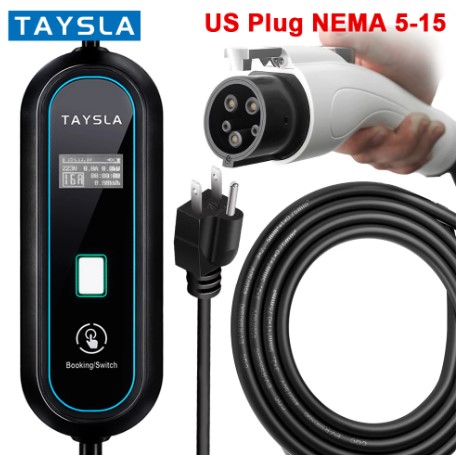 Electric Vehicle EV Charger NEMA 5-15 Plug Level 1 Charging Cable for TYPE 1 J1772 Electric Cars Indoor Outdoor Use 2
