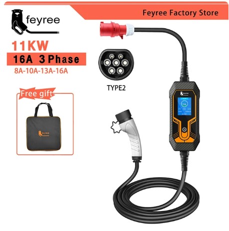 11KW 16A 3 Phase EV Portable Charger Type2 5M Cable EVSE Charging Box Electric Car Charger CEE Plug for Electric Vehicle 3 11KW 16A 3 Phase EV Portable Charger Type2 5M Cable EVSE Charging Box Electric Car Charger CEE Plug for Electric Vehicle - Image 3