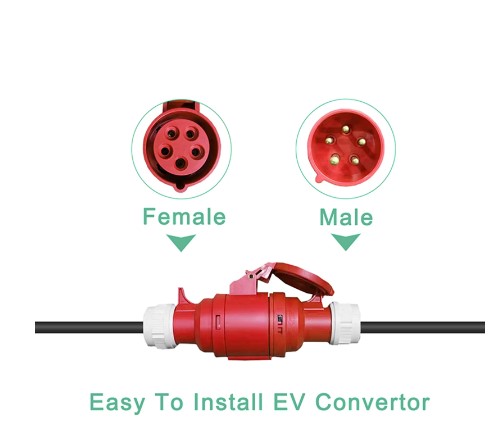 EV Charger Schuko Plug to CEE Red Power Female Plug 5 Pins Socket Adapter Connect with 16A 3 Phase 11KW Portable Charger 3 EV Charger Schuko Plug to CEE Red Power Female Plug 5 Pins Socket Adapter Connect with 16A 3 Phase 11KW Portable Charger - Image 3