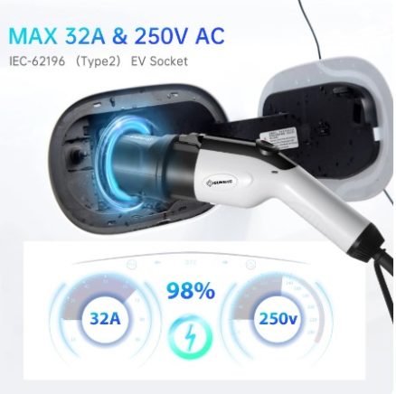 Adaptor 16A 32A Electric Vehicle Car EV Charger Connector J1772 Socket Type 1 To Type 2 EV Adapter Socket 3