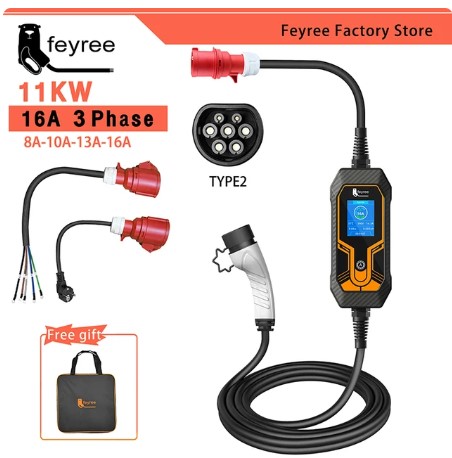 11KW 16A 3 Phase EV Portable Charger Type2 5M Cable EVSE Charging Box Electric Car Charger CEE Plug for Electric Vehicle 7 11KW 16A 3 Phase EV Portable Charger Type2 5M Cable EVSE Charging Box Electric Car Charger CEE Plug for Electric Vehicle - Image 7