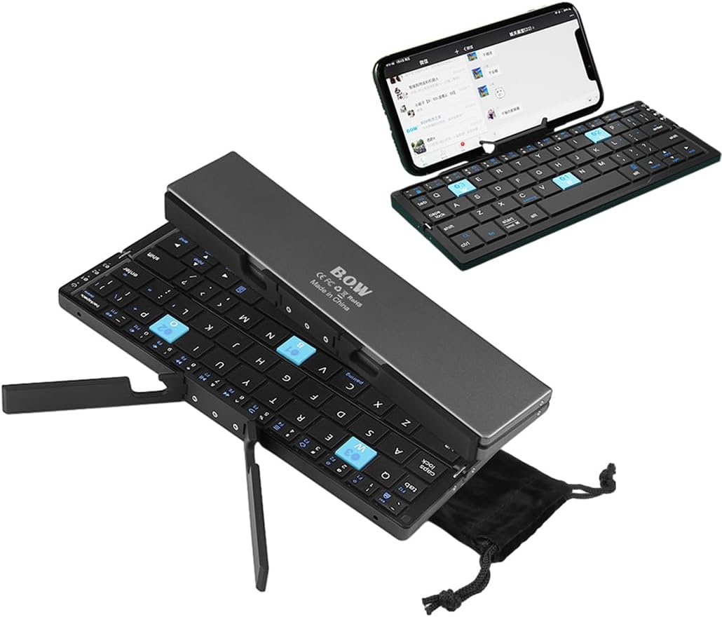 Mini Folding Bluetooth Wireless Keyboard | With Magnetic Stand Aluminum Mini Keys | Portable Lightweight Travel Keyboard | Rechargeable Pocket Portable Keyboard for All Tablet Phones 1 Mini Folding Bluetooth Wireless Keyboard | With Magnetic Stand Aluminum Mini Keys | Portable Lightweight Travel Keyboard | Rechargeable Pocket Portable Keyboard for All Tablet Phones