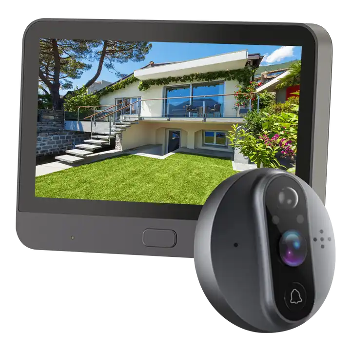 Alexa Google Video Live View 5000mAh Motion Detection Alerts Two Way Talk Wi-Fi 4.3 Inch Eye Peephole Camera Digital Viewer 1