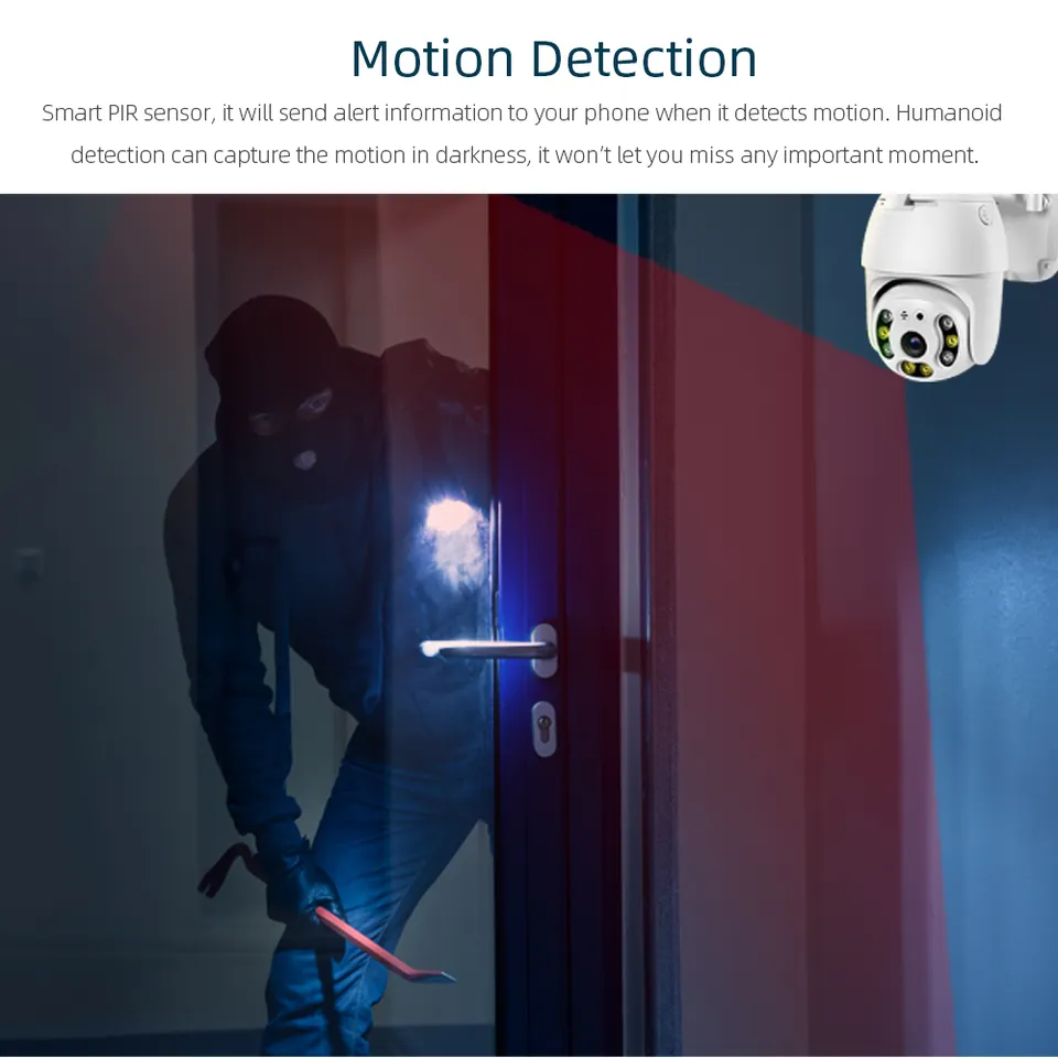 5MP Full Color Night Vision 1080P CCTV Camera Two Way Talk Auto Tracking Security Cam PTZ WiFi Camera With Alexa Google 2 5MP Full Color Night Vision 1080P CCTV Camera Two Way Talk Auto Tracking Security Cam PTZ WiFi Camera With Alexa Google - Image 2