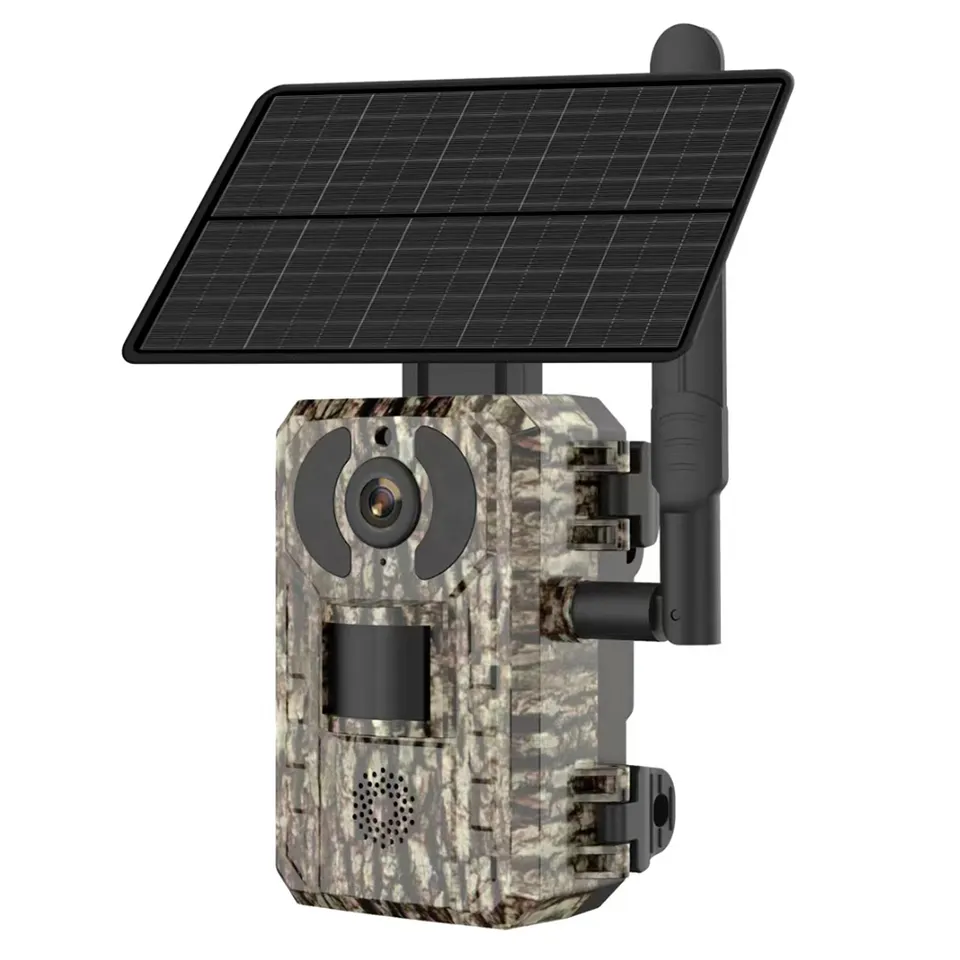 AU Ip66 Waterproof Hunting Camera 7800Mah Battery Two Way Speak Trail Gaming Camera For Outdoor Wildlife Cam With 4W Solar Panel 1