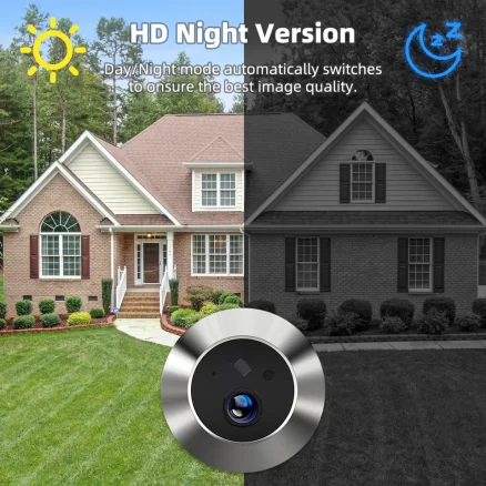 Icam App Remote View Motion Detect 1080P Hd Peephole Door Viewer Camera Two Way Speak Doorbell Smart Work With Google Alexa 7