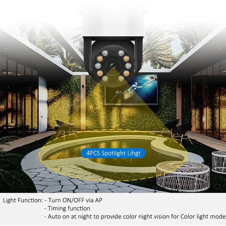 Linkage Alarm Sire Spotlights Lens Outdoor Color Night Vision Tuya Wifi Ip Camera Optical Zoom Camera De Surveillance Sans Fil 2 Linkage Alarm Sire Spotlights Lens Outdoor Color Night Vision Tuya Wifi Ip Camera Optical Zoom Camera De Surveillance Sans Fil - Image 2