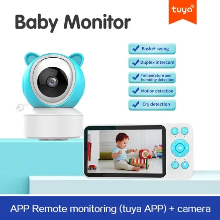 1080P Remote Video Intercom 8 Lullabies Motion Cry Detector Feeder Reminder WiFi IP Baby Monitor Surveillance Camera 3