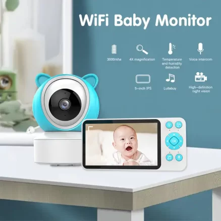 1080P Remote Video Intercom 8 Lullabies Motion Cry Detector Feeder Reminder WiFi IP Baby Monitor Surveillance Camera 5